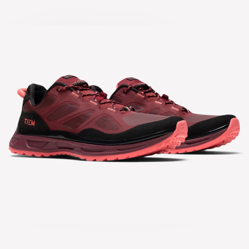 Women's Athletic Shoes - Red and Black